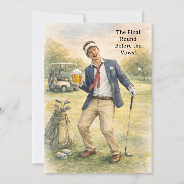Golf Bachelor Party Celebration Invitation (Front)