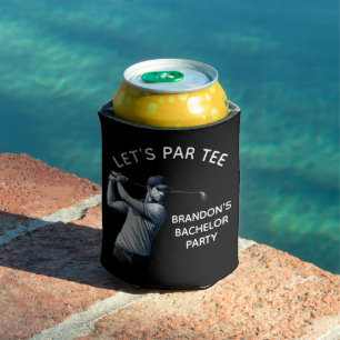 Golf Bachelor party Elegant Black Can Cooler