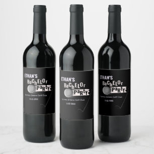 Golf bachelor party Golfing Golfer Minimal Stylish Wine Label