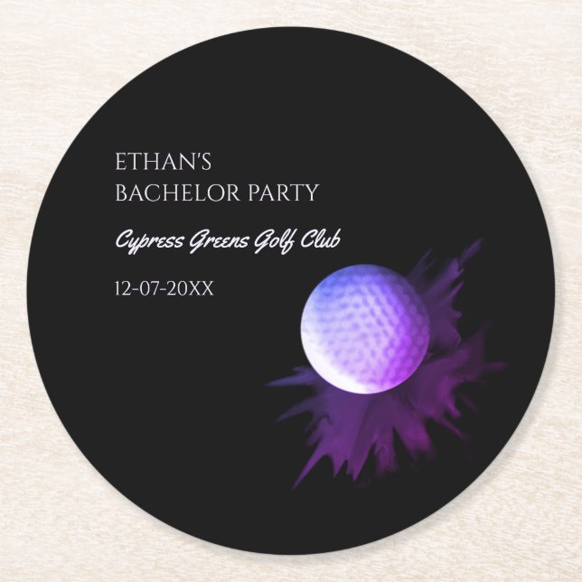 Golf Bachelor Party - Golfing trip Classic Golfer Round Paper Coaster (Front)