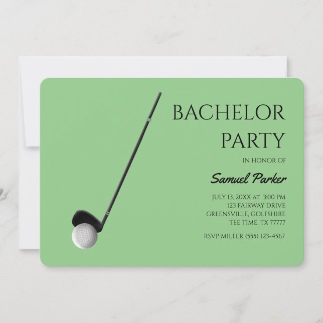 Golf Bachelor Party - Golfing trip Classic Minimal Invitation (Front)