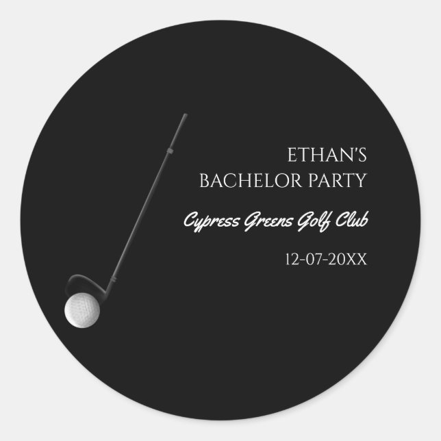 Golf Bachelor Party - Golfing trip Classic Stylish Round Sticker (Front)