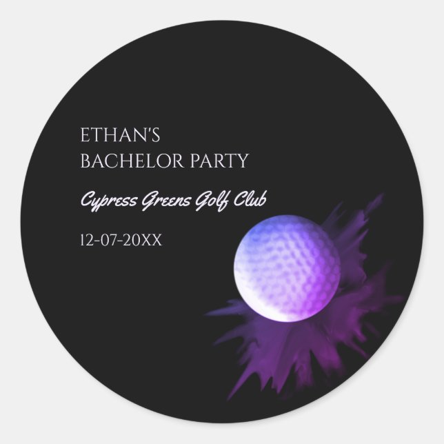 Golf Bachelor Party - Golfing trip Classic Stylish Round Sticker (Front)