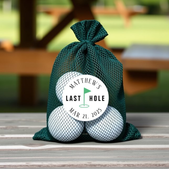 Golf Bachelor Party Last Hole Classic Round Sticker (Creator Uploaded)