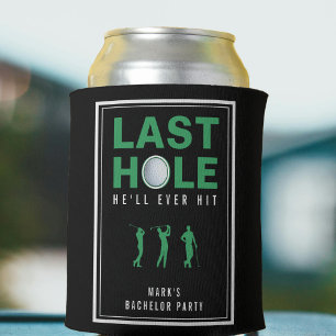 Golf Bachelor Party Last Hole He'll Ever Hit Black Can Cooler