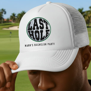 Golf Bachelor Party Last Hole He'll Ever Hit Trucker Hat