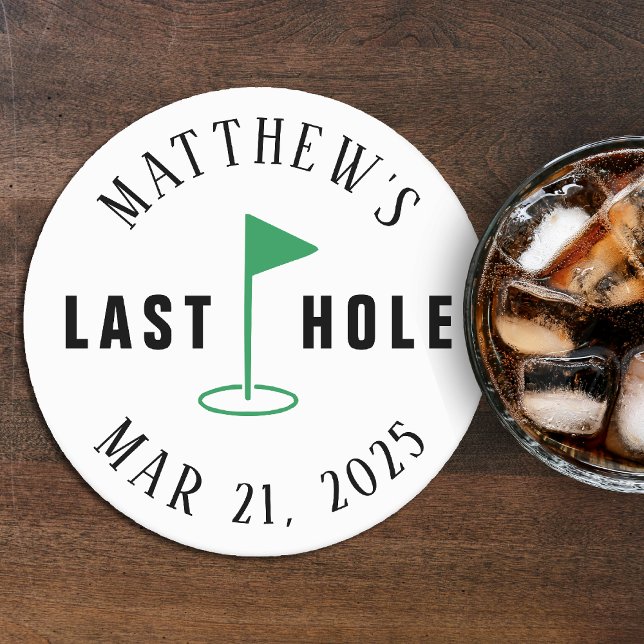 Golf Bachelor Party Last Hole Round Paper Coaster (Creator Uploaded)