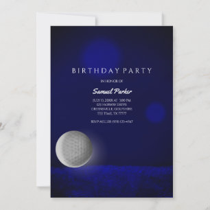 Golf Bachelor Party Navy Blue Golf Ball - Golfers Invitation