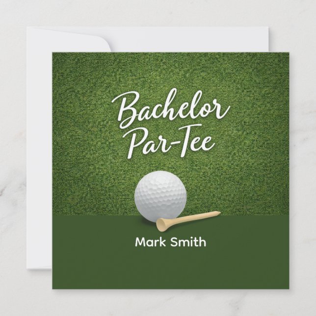 Golf Bachelor Party on Green  Invitation (Front)