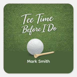Golf Bachelor Party on Green  Square Sticker