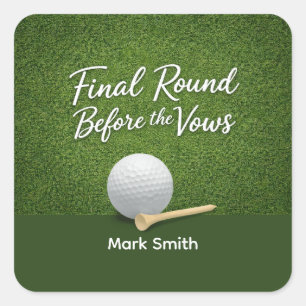 Golf Bachelor Party on Green  Square Sticker