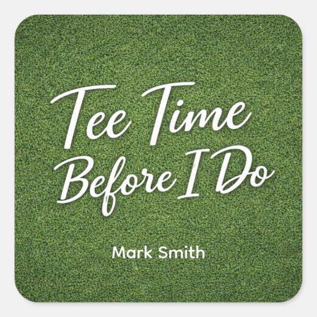 Golf Bachelor Party on Green  Square Sticker (Front)