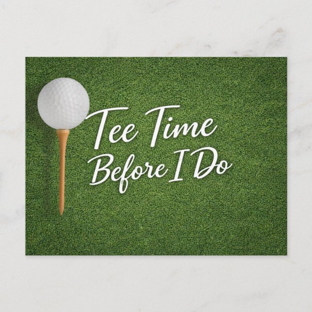 Golf Bachelor themed on green grass Postcard (Front)