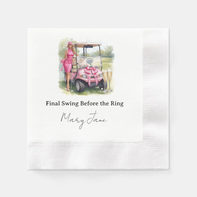 Golf Bachelorette Par-Tee party  Napkin (Front)