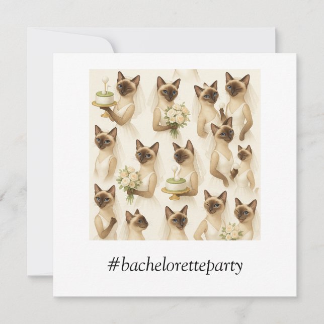 Golf BACHELORETTE party for Cat Lovers Save The Date (Front)