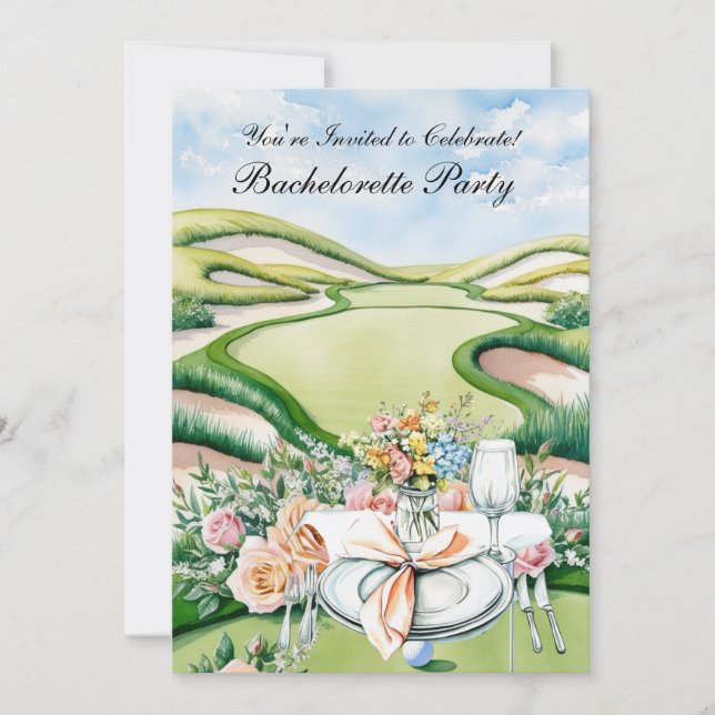 Golf Bachelorette Party on golf course Invitation (Front)