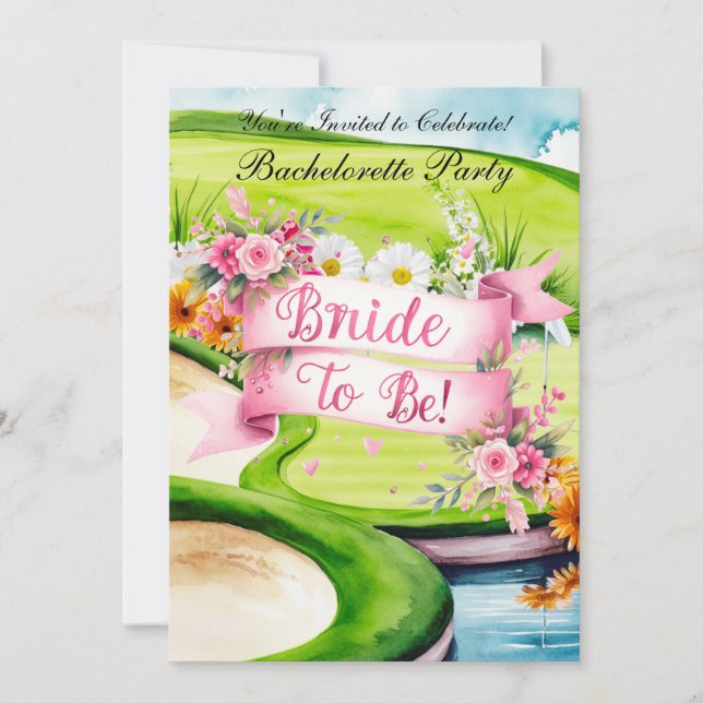 Golf Bachelorette Party on golf course Invitation (Front)