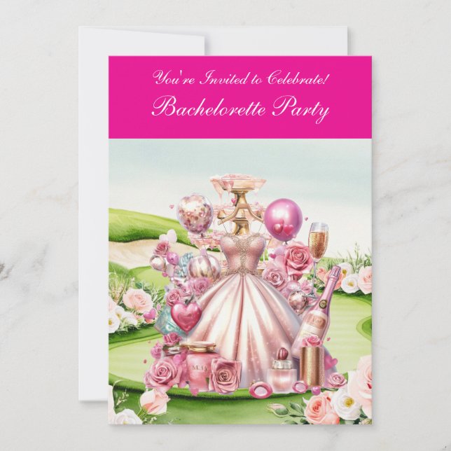 Golf Bachelorette Party on golf course Invitation (Front)