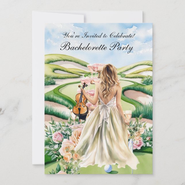 Golf Bachelorette Party on golf course Invitation (Front)