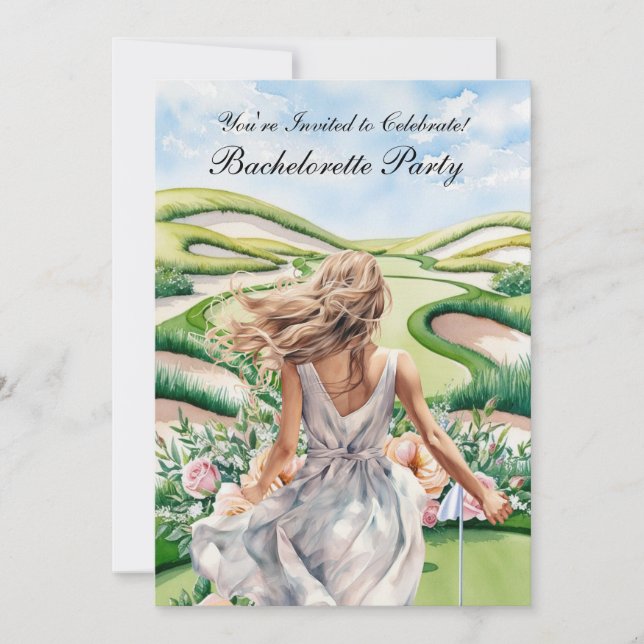 Golf Bachelorette Party on golf course Invitation (Front)