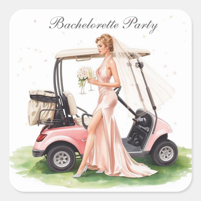 Golf Bachelorette Party on golf course Square Sticker (Front)