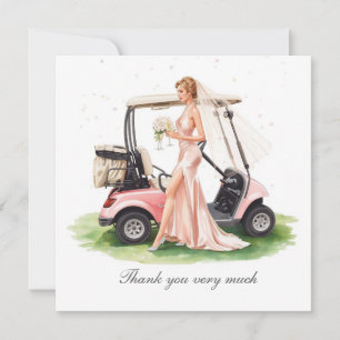 Golf Bachelorette Party on golf course Thank You Card