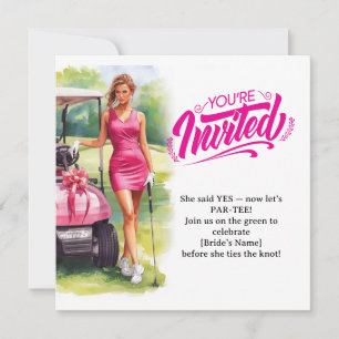 Golf Bachelorette Woman Golfer Is Golfing  Invitation