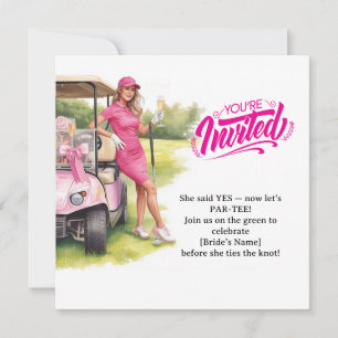 Golf Bachelorette Woman Golfer Is Golfing  Invitation