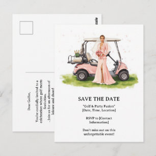 Golf Bachelorette woman golfer is golfing Postcard