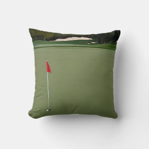 Golf Background for Golfer Home Watercolor   Cushion