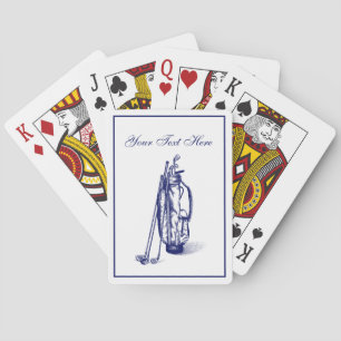 Golf Bag and Golf Clubs Blue Playing Cards