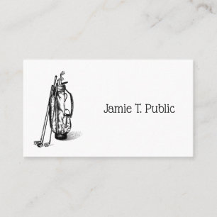 Golf Bag Golf Clubs Black Business Card