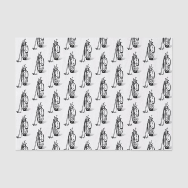 Golf Bag Golf Clubs Black Tissue Paper (Front)