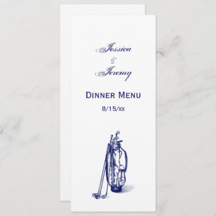 Golf Bag Golf Clubs Blue Invitation