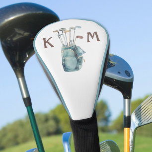 Golf Bag Monogram Personalise Modern Casual Driver Head Cover