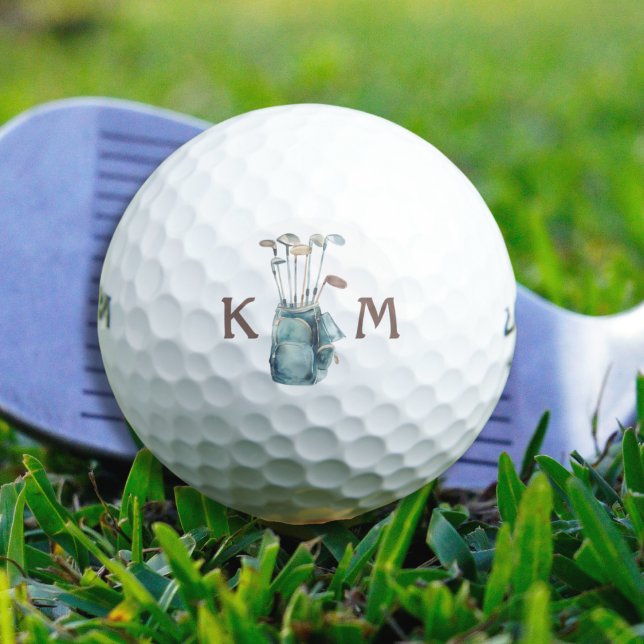 Golf Bag Monogram Personalised Modern Casual Balls (Creator Uploaded)