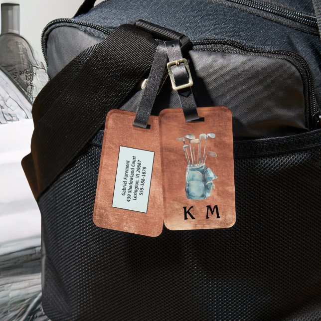 Golf Bag Monogram Personalised Unique Style  Luggage Tag (Creator Uploaded)