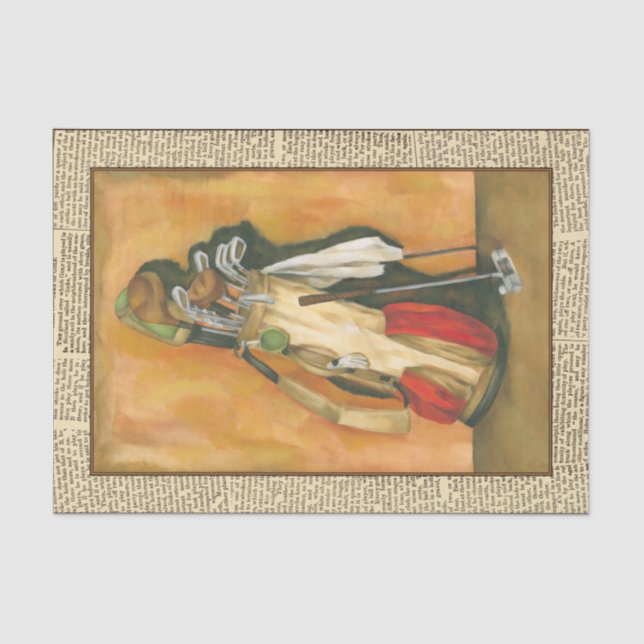 Golf Bag with Glove by Jennifer Goldberger Tissue Paper (Front)