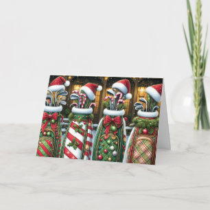 Golf Bags Christmas Holiday Card