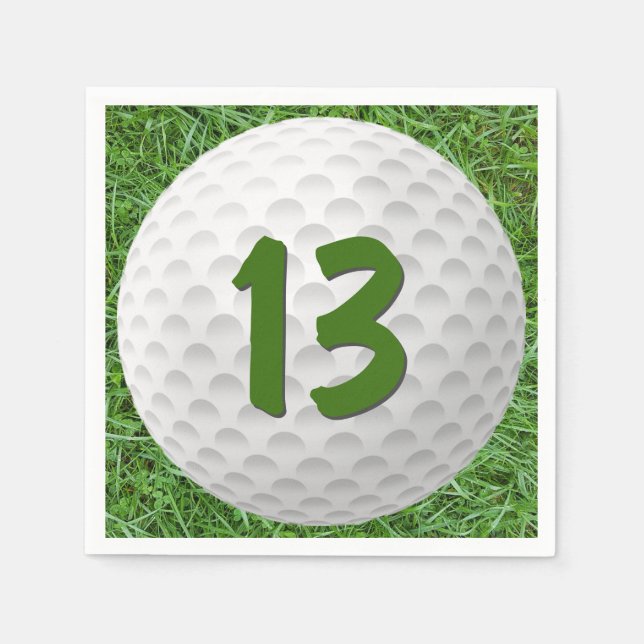 Golf Ball 13th Birthday  Napkins (Front)