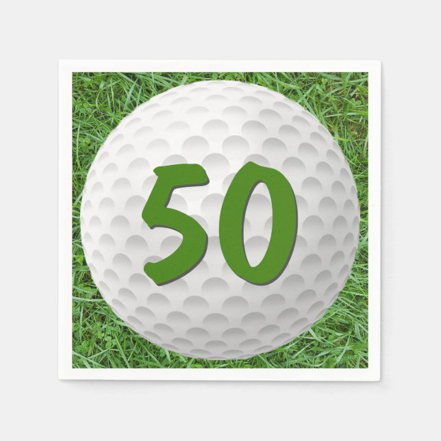 Golf Ball 50th Birthday  Napkins (Front)