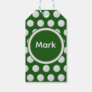 Golf ball all over on green background gift tags
