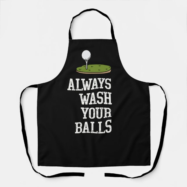 Golf ball always wash your balls apron (Front)