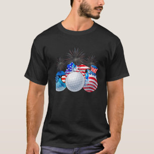 Golf Ball American Flag 4th Of July Patriotic T-Shirt
