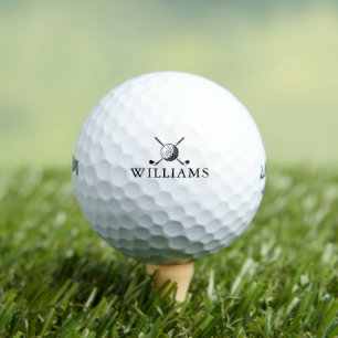 Golf Ball And Clubs Personalised Name