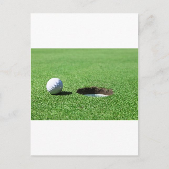 Golf Ball and Hole Postcard (Front)