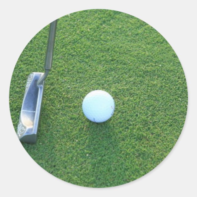 Golf, ball and putter classic round sticker (Front)