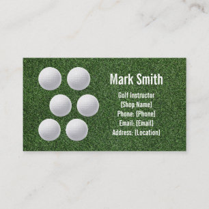 Golf Ball and Tee on Green Grass  Business Card