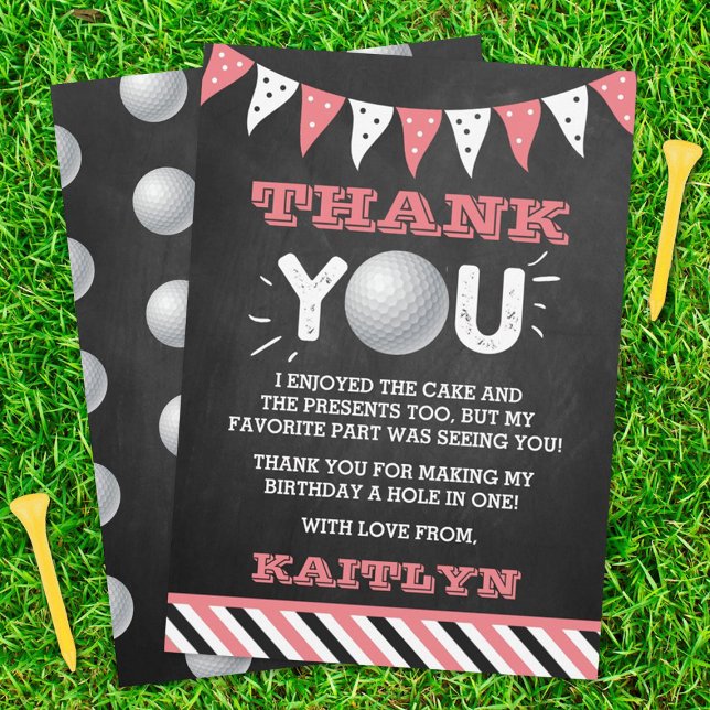 Golf Ball Any Age Birthday Thank You Card (Creator Uploaded)