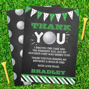 Golf Ball Any Age Birthday Thank You Card